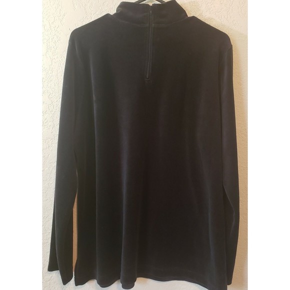 The Tog Shop Womens Mock Neck Velour Top Size Large Black - Picture 7 of 10